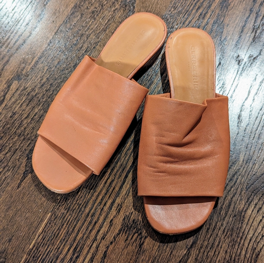 Robert Clergerie Itou Soft Sandals Leather Slides Brown Women's 37.5 $415 - Picture 4 of 10